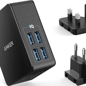 Anker PowerPort 4 Lite Interchangeable EU and UK Plugs