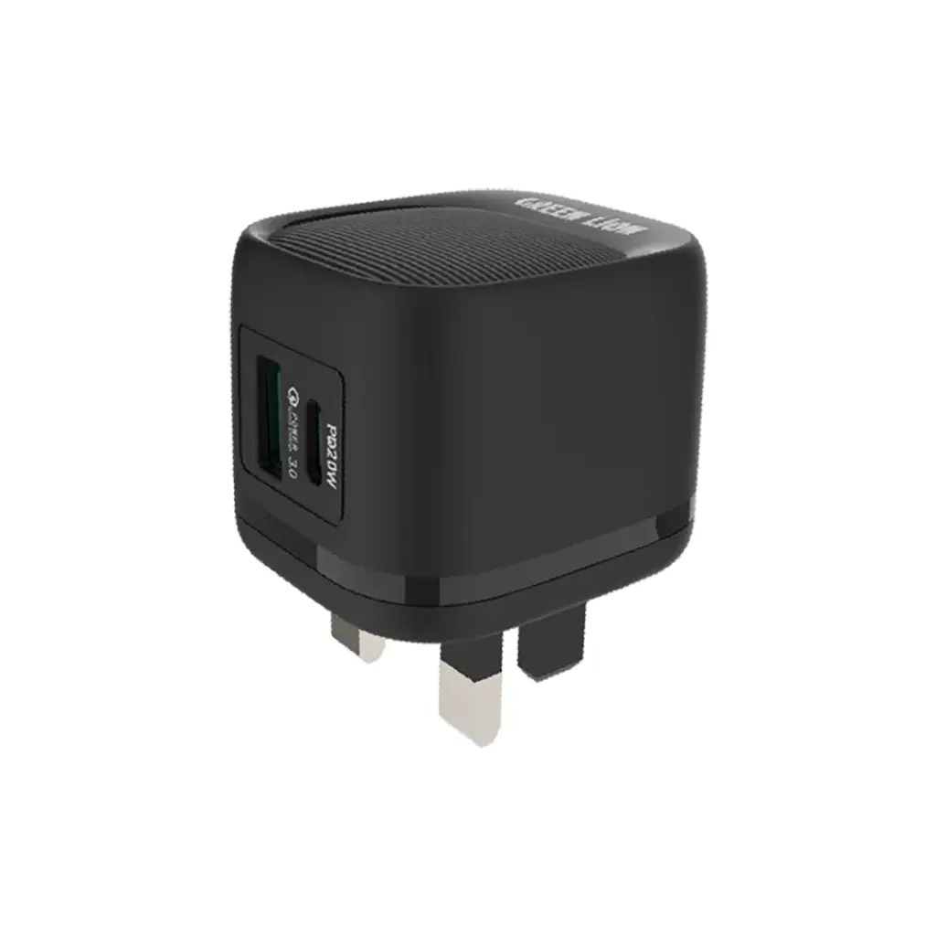 Green Lion PD 20W + QC Wall Charger - Black