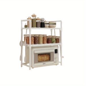 Microwave Oven Storage Rack (White)