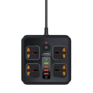 Porodo Multi-Port Super HUB Universal AC Sockets (PD-FWCH021-BK)